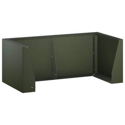 Retaining Wall 8 pcs 300 x 100 x 50 cm Steel Olive Green