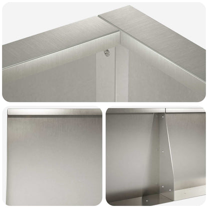 Retaining Wall 8 pcs 300 x 100 x 50 cm Stainless Steel Silver