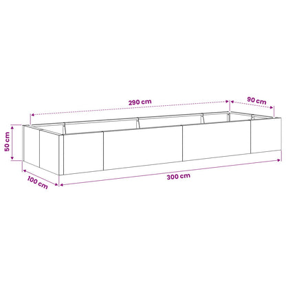 Retaining Wall 8 pcs 300 x 100 x 50 cm Stainless Steel Silver