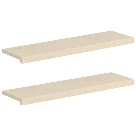Stair Tread 2 pcs 100 x 25 x 2 cm White Solid Oak Wood