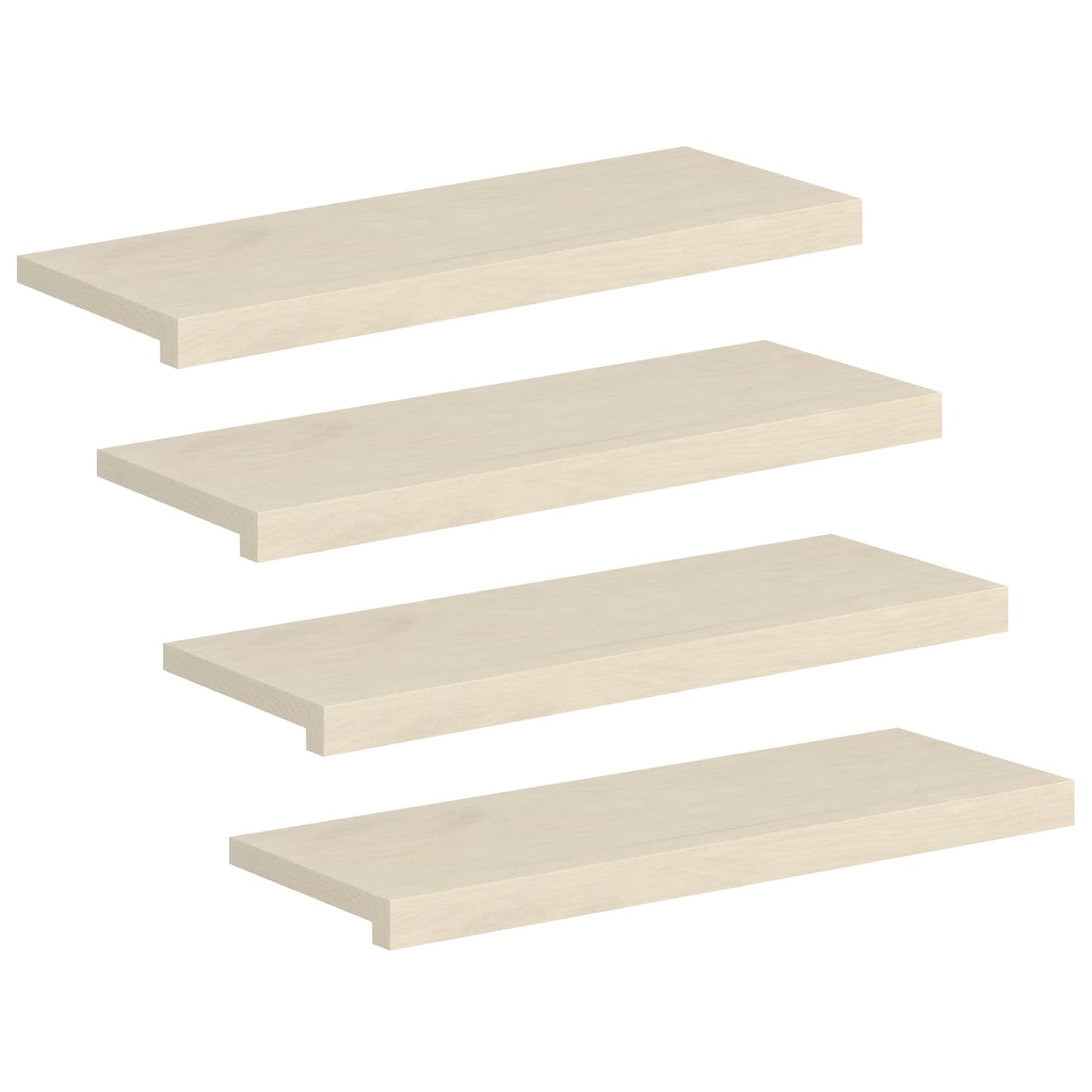 Stair Tread 4 pcs 70 x 25 x 2 cm White Solid Oak Wood