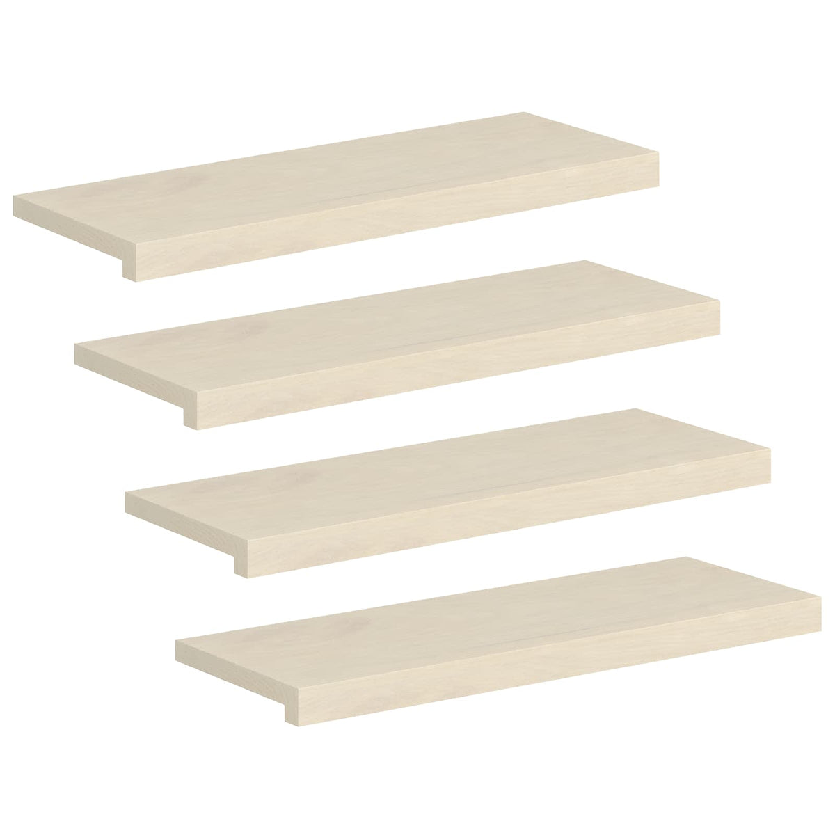 Stair Tread 4 pcs 80 x 25 x 2 cm White Solid Oak Wood
