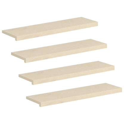 Stair Tread 4 pcs 100 x 25 x 2 cm White Solid Oak Wood