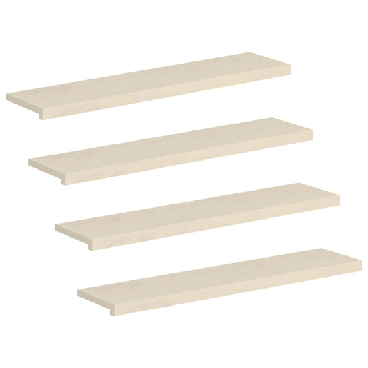 Stair Tread 4 pcs 120 x 25 x 2 cm White Solid Oak Wood