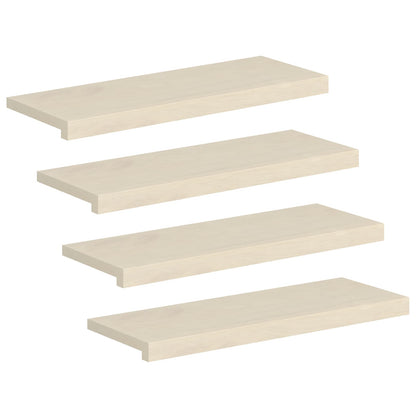 Stair Tread 4 pcs 70 x 30 x 2 cm White Solid Oak Wood
