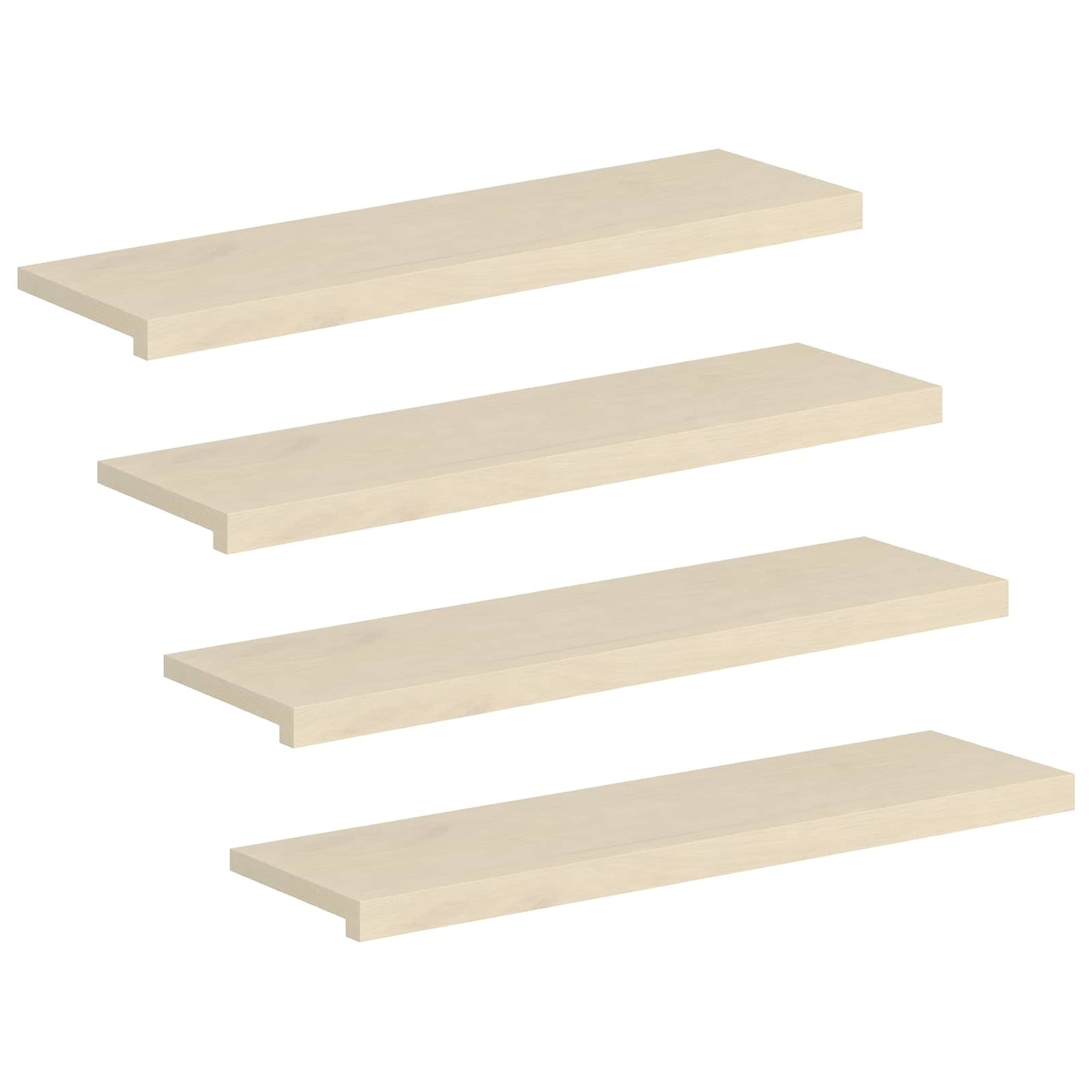 Stair Tread 4 pcs 100 x 30 x 2 cm White Solid Oak Wood
