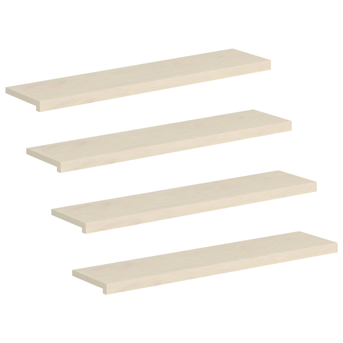 Stair Tread 4 pcs 120 x 30 x 2 cm White Solid Oak Wood