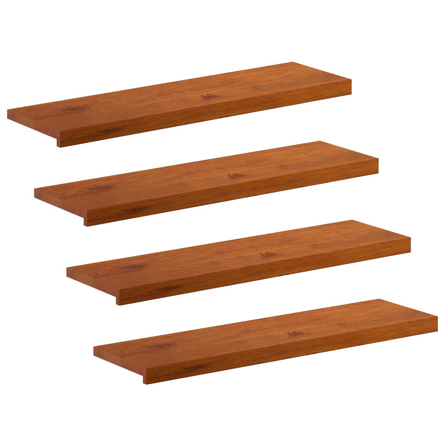 Stair Tread 4 pcs 90 x 25 x 2 cm Brown Solid Oak Wood