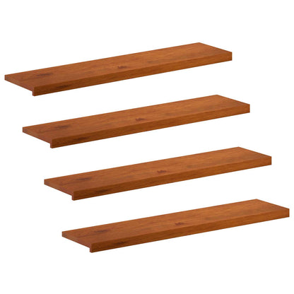 Stair Tread 4 pcs 120 x 25 x 2 cm Brown Solid Oak Wood