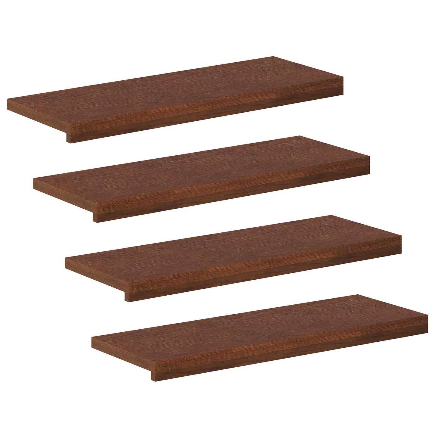 Stair Tread 4 pcs 80 x 25 x 2 cm Dark Brown Solid Oak Wood