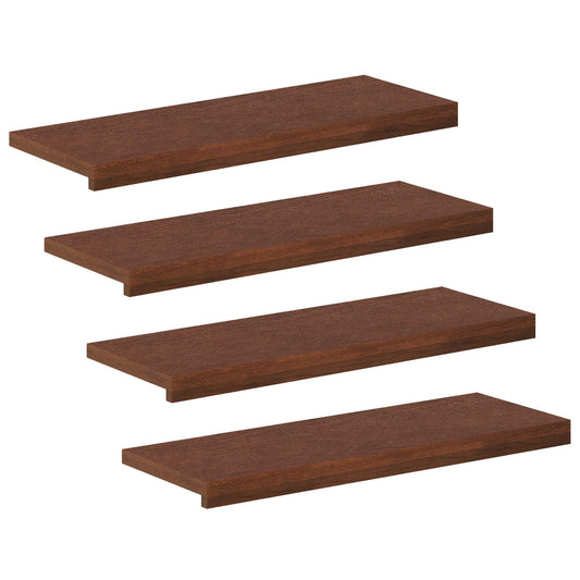 Stair Tread 4 pcs 80 x 25 x 2 cm Dark Brown Solid Oak Wood