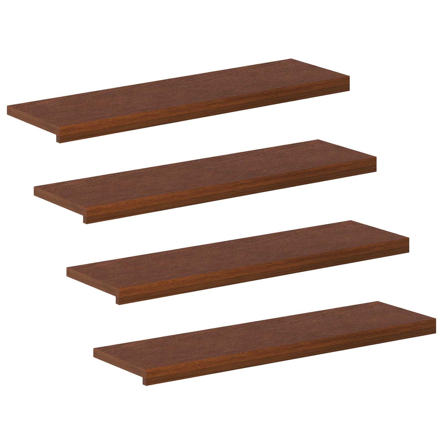 Stair Tread 4 pcs 100 x 25 x 2 cm Dark Brown Solid Oak Wood