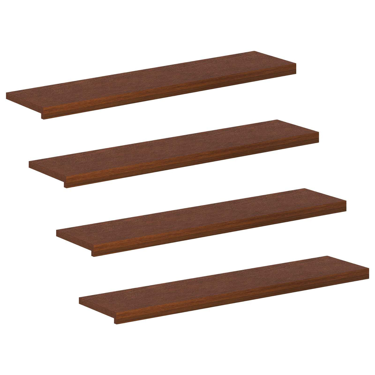Stair Tread 4 pcs 120 x 25 x 2 cm Dark Brown Solid Oak Wood