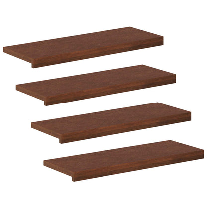 Stair Tread 4 pcs 70 x 30 x 2 cm Dark Brown Solid Oak Wood