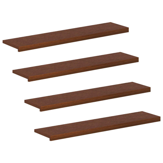 Stair Tread 4 pcs 120 x 30 x 2 cm Dark Brown Solid Oak Wood