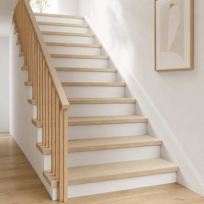 Stair Tread 8 pcs 90 x 25 x 2 cm White Solid Oak Wood