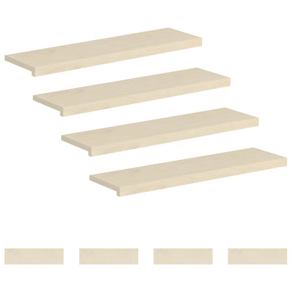 Stair Tread 8 pcs 100 x 25 x 2 cm White Solid Oak Wood