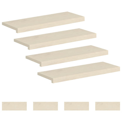 Stair Tread 8 pcs 80 x 30 x 2 cm White Solid Oak Wood