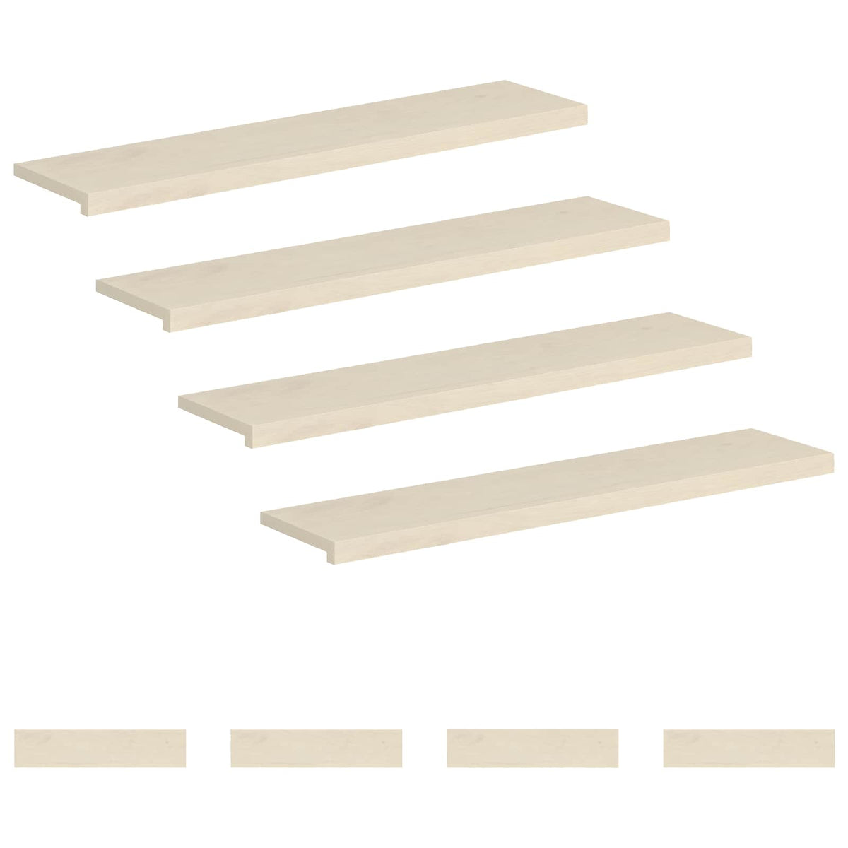 Stair Tread 8 pcs 120 x 30 x 2 cm White Solid Oak Wood