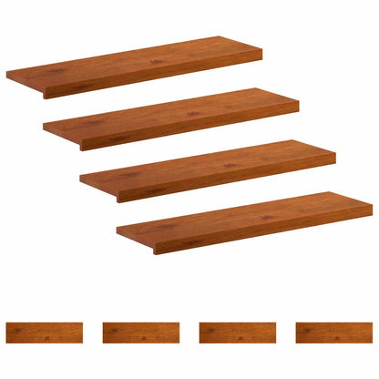Stair Tread 8 pcs 100 x 30 x 2 cm Brown Solid Oak Wood