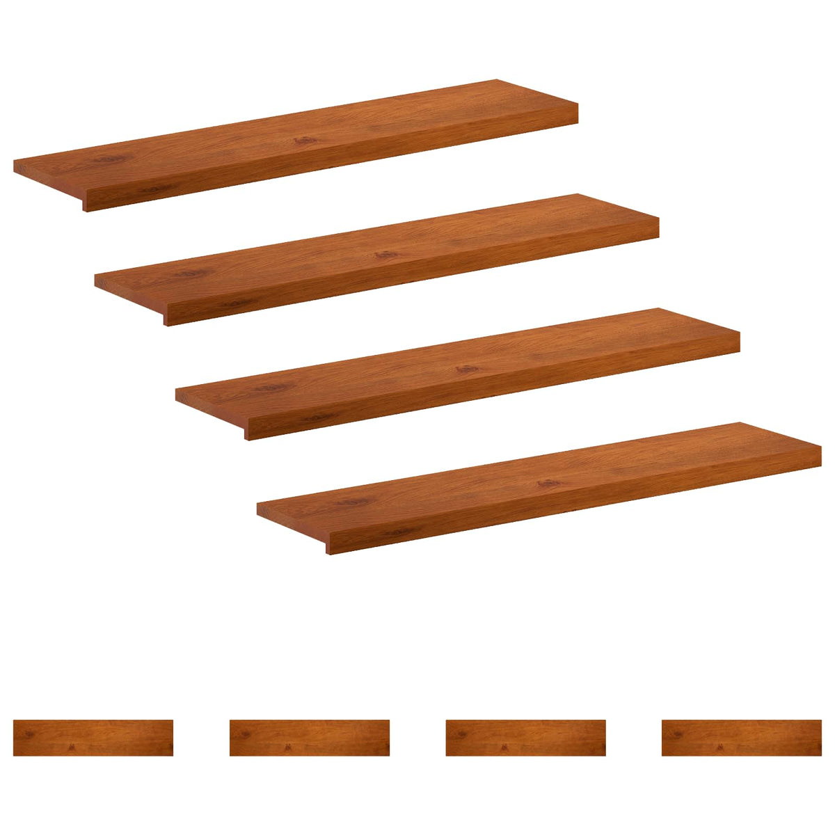 Stair Tread 8 pcs 110 x 30 x 2 cm Brown Solid Oak Wood
