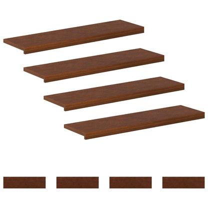 Stair Tread 8 pcs 100 x 25 x 2 cm Dark Brown Solid Oak Wood