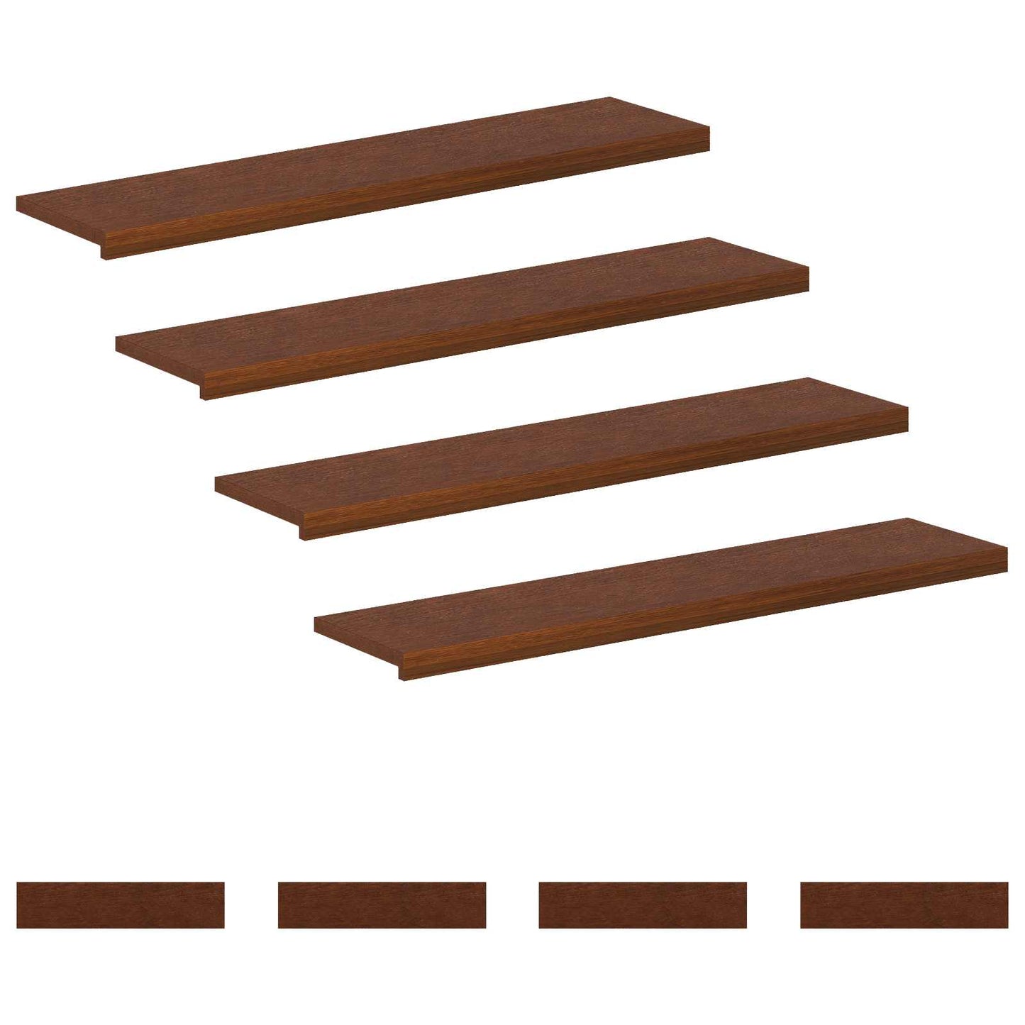 Stair Tread 8 pcs 120 x 25 x 2 cm Dark Brown Solid Oak Wood