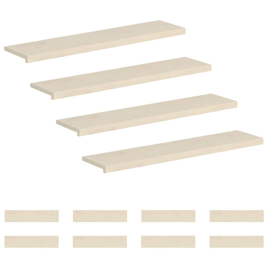 Stair Tread 12 pcs 110 x 25 x 2 cm White Solid Oak Wood
