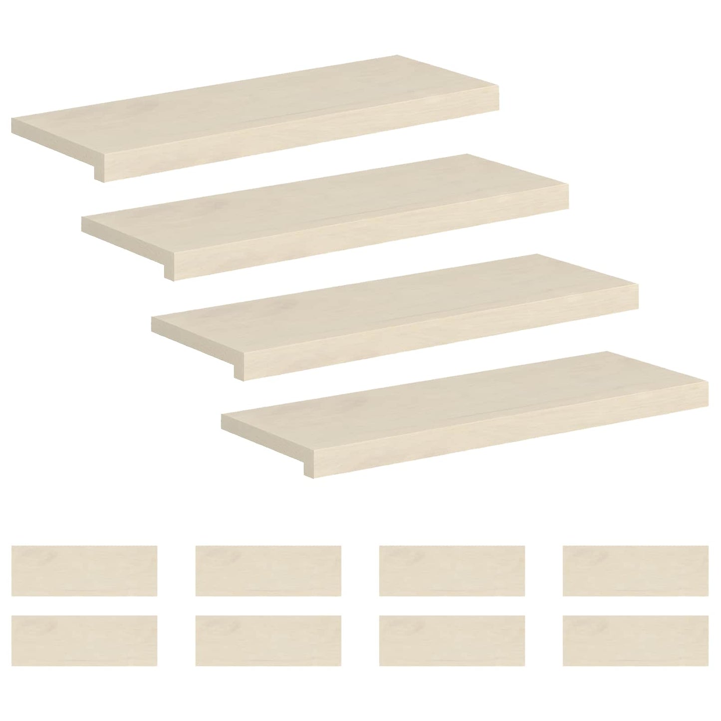 Stair Tread 12 pcs 70 x 30 x 2 cm White Solid Oak Wood