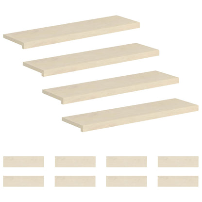 Stair Tread 12 pcs 100 x 30 x 2 cm White Solid Oak Wood