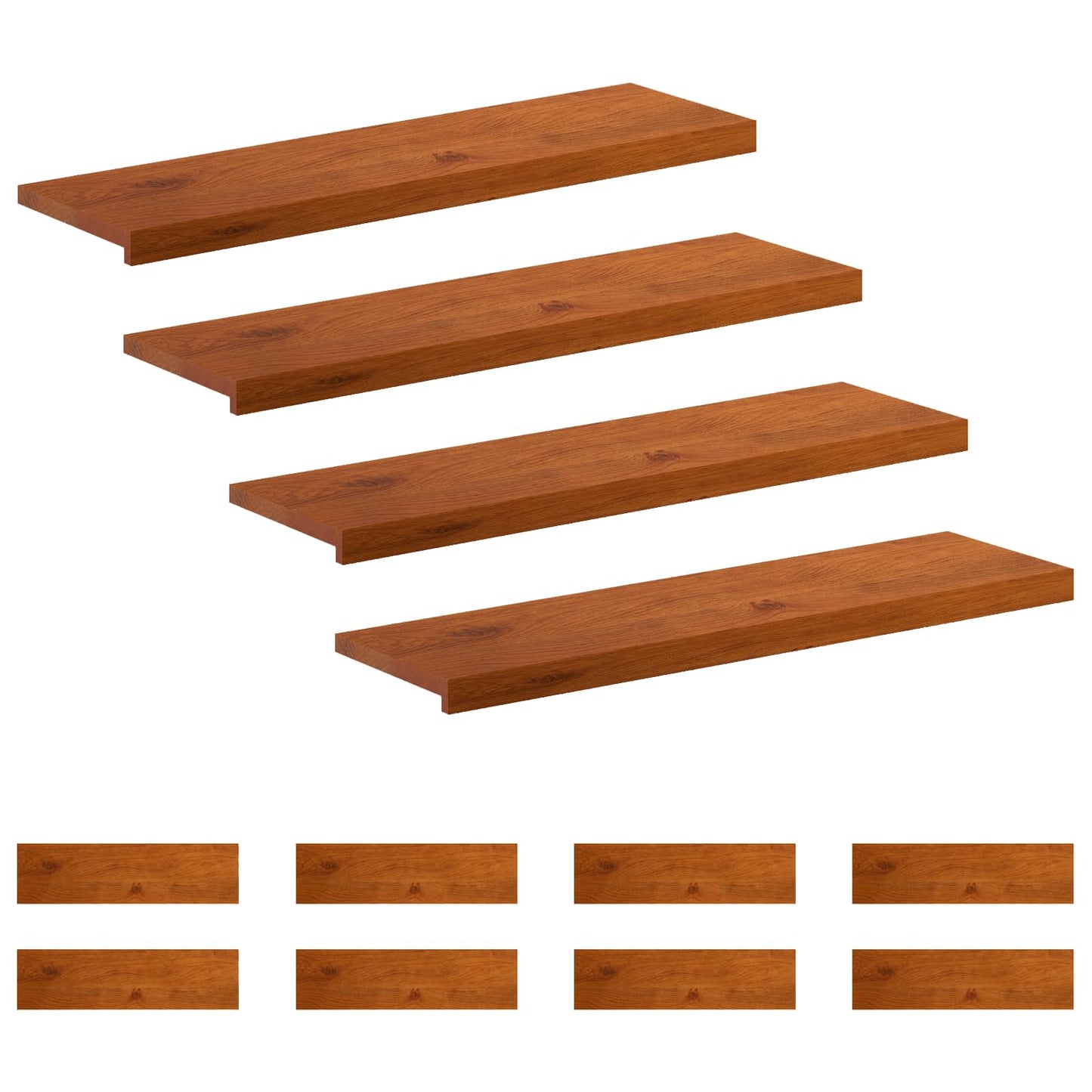 Stair Tread 12 pcs 90 x 25 x 2 cm Brown Solid Oak Wood