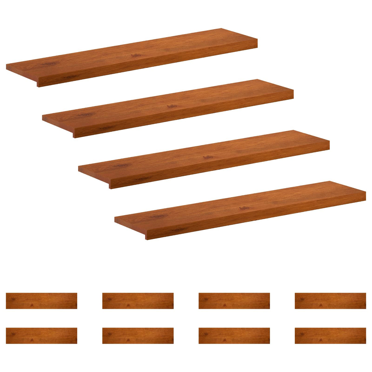 Stair Tread 12 pcs 120 x 25 x 2 cm Brown Solid Oak Wood