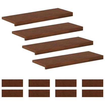 Stair Tread 12 pcs 80 x 25 x 2 cm Dark Brown Solid Oak Wood