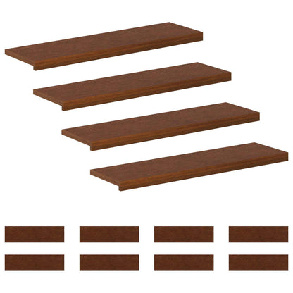 Stair Tread 12 pcs 100 x 25 x 2 cm Dark Brown Solid Oak Wood