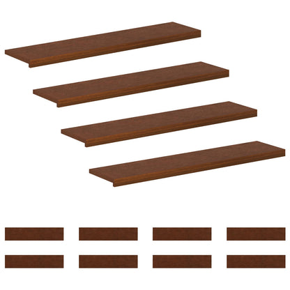 Stair Tread 12 pcs 120 x 25 x 2 cm Dark Brown Solid Oak Wood