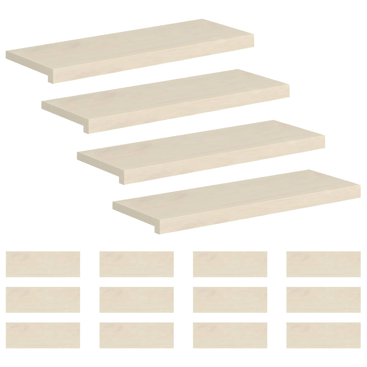 Stair Tread 16 pcs 70 x 30 x 2 cm White Solid Oak Wood