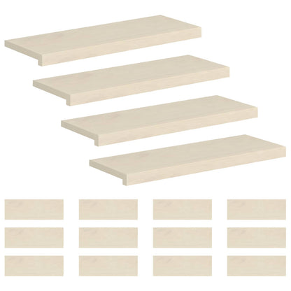 Stair Tread 16 pcs 80 x 30 x 2 cm White Solid Oak Wood