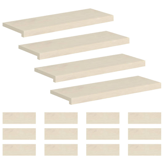 Stair Tread 16 pcs 80 x 30 x 2 cm White Solid Oak Wood
