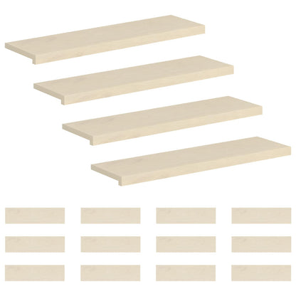Stair Tread 16 pcs 90 x 30 x 2 cm White Solid Oak Wood