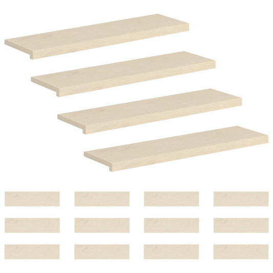 Stair Tread 16 pcs 90 x 30 x 2 cm White Solid Oak Wood