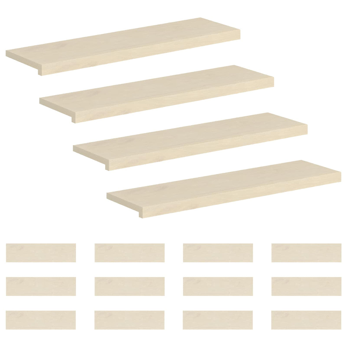Stair Tread 16 pcs 100 x 30 x 2 cm White Solid Oak Wood