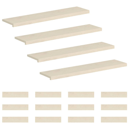 Stair Tread 16 pcs 120 x 30 x 2 cm White Solid Oak Wood