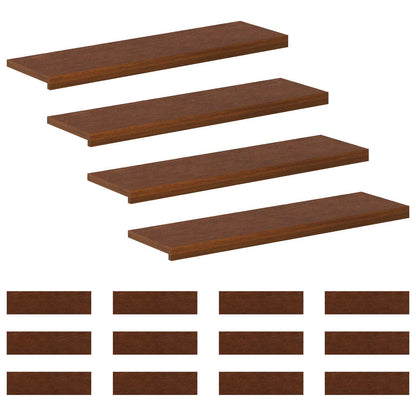 Stair Tread 16 pcs 100 x 25 x 2 cm Dark Brown Solid Oak Wood