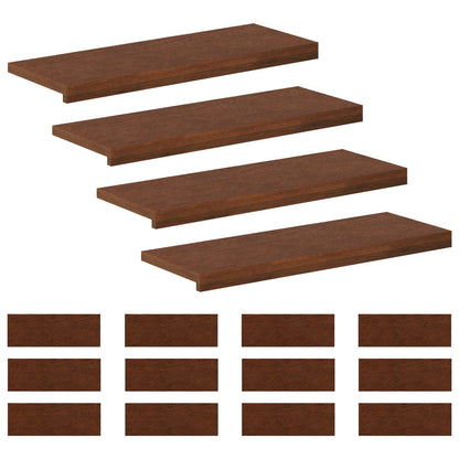 Stair Tread 16 pcs 80 x 30 x 2 cm Dark Brown Solid Oak Wood