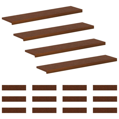 Stair Tread 16 pcs 120 x 30 x 2 cm Dark Brown Solid Oak Wood