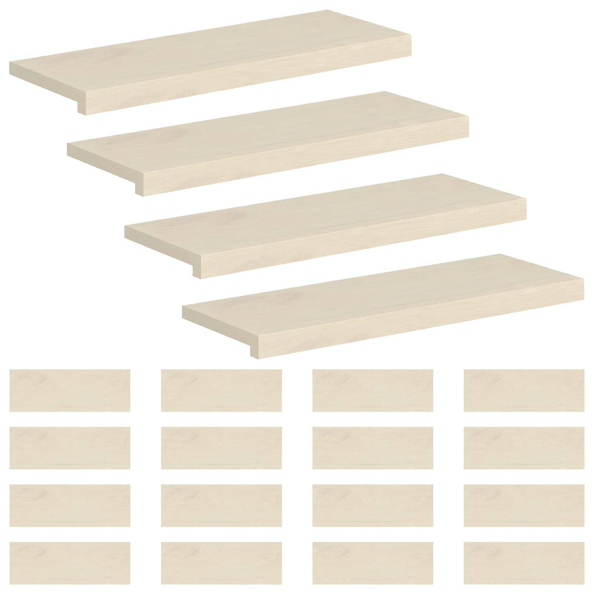 Stair Tread 20 pcs 70 x 25 x 2 cm White Solid Oak Wood