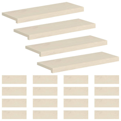 Stair Tread 20 pcs 80 x 25 x 2 cm White Solid Oak Wood
