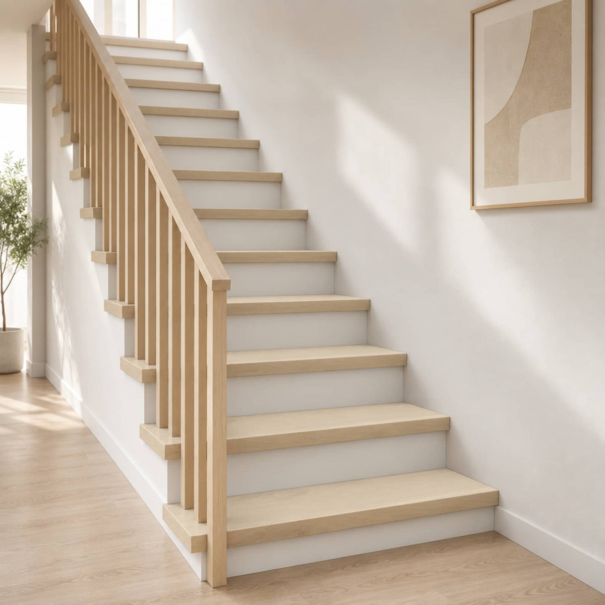 Stair Tread 20 pcs 100 x 30 x 2 cm White Solid Oak Wood