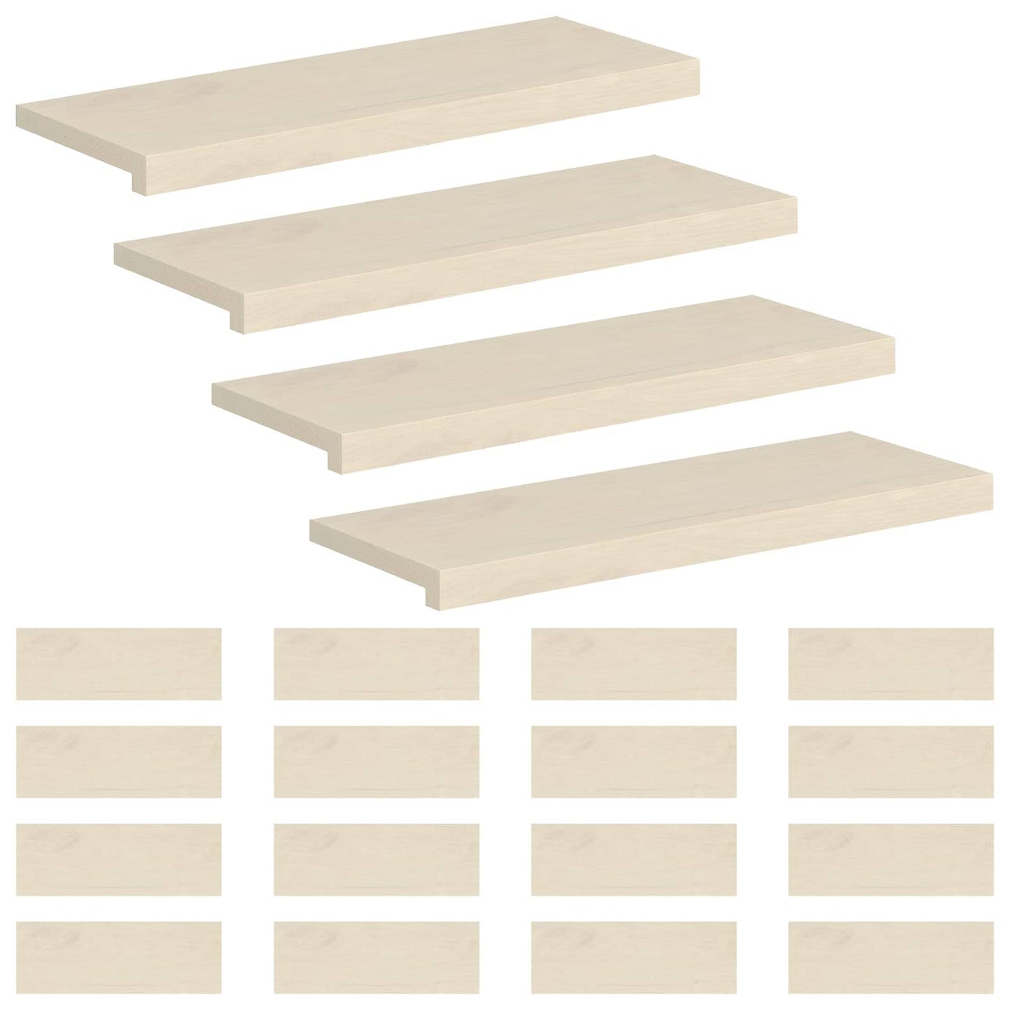 Stair Tread 20 pcs 70 x 30 x 2 cm White Solid Oak Wood