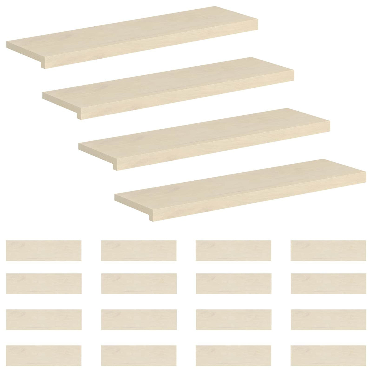 Stair Tread 20 pcs 90 x 30 x 2 cm White Solid Oak Wood